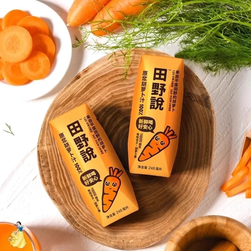 田野说原浆胡萝卜汁248ml*10瓶纯果蔬汁无添加蔬菜汁儿童整箱饮料 原浆胡萝卜汁248ml*10盒