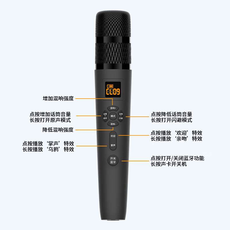 音奈尔（yinail）手持自带声卡麦克风k歌手机直播话筒电脑唱歌收音主播专用神器全民k歌唱吧动圈麦降噪 赠监听耳机 音奈尔M1声卡麦克风【苹果15以下接口线+耳机】