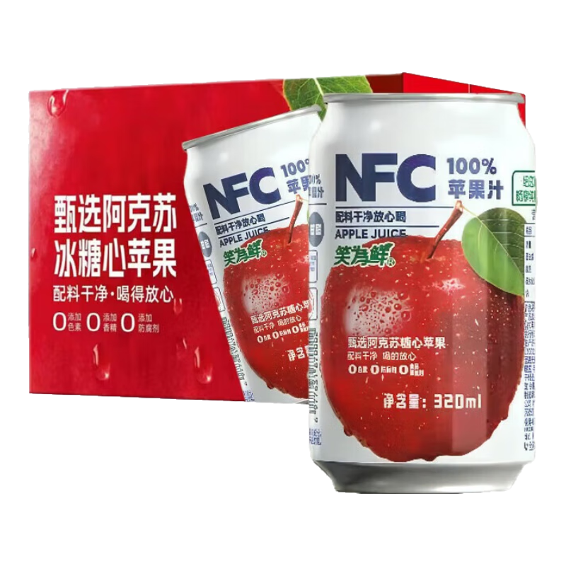���ϱ� 100%NFCƻ��֭����ե��֭���� 320ml*8ƿ 0���Ӽ� 14.9Ԫ