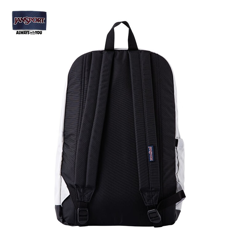 JANSPORT杰斯伯双肩包男背包书包女多隔层高中大学生包 47KX88T 初雪/奶灰白-侧袋+隔层