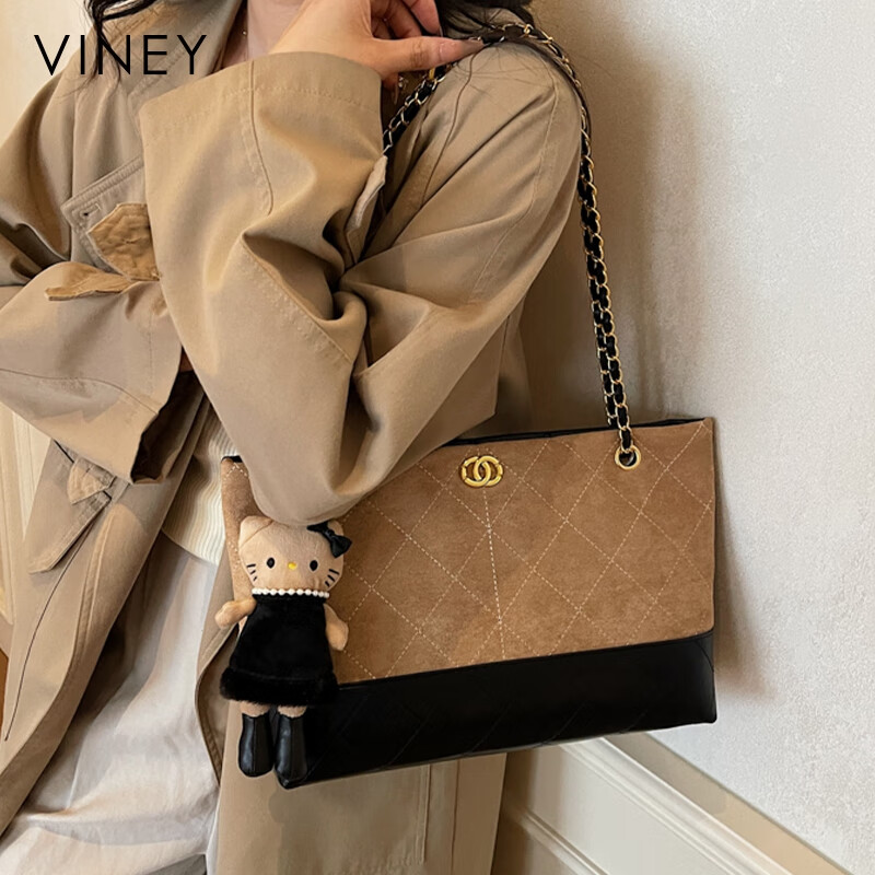 viney新款包包女包轻奢单肩包品牌腋下包生日礼物高级感送女友老婆 【棕色】高档通勤大包 高级感轻奢时尚复古大容量手提包