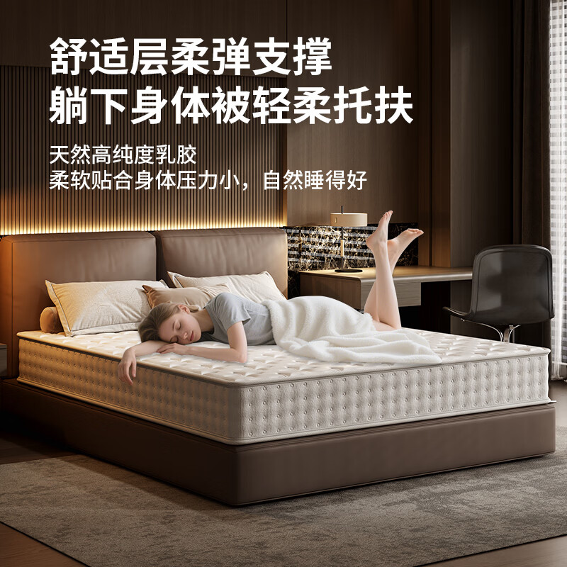 希沐愢希尔顿席梦思天然乳胶椰棕整网弹簧独立弹簧五星级酒店双面加厚 【标准房舒适款】20cm加固边撑独袋弹簧 2.0x2.2米