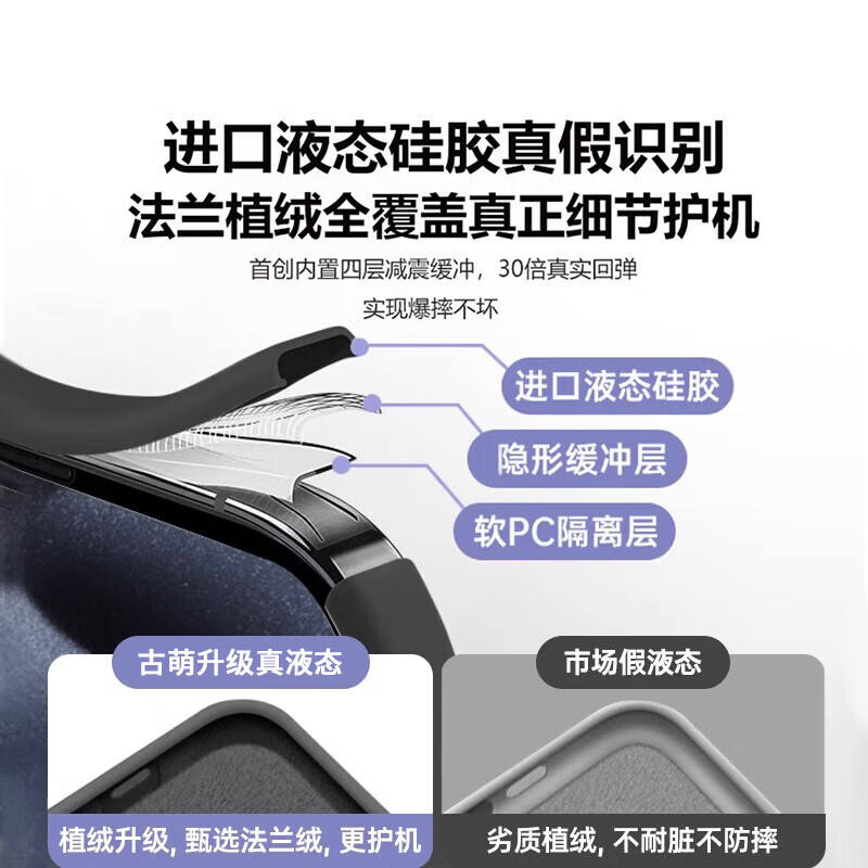 古萌新款液态硅胶适用苹果16promax手机壳iphone16Pro保护套15镜头全包14透明plus防摔13男女12高级感 【质感黑】真液态丨手感亲肤丨全包防摔 iPhone 16 Plus