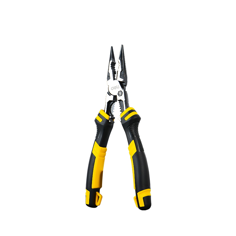 得力（deli）德式多功能鋼絲鉗斜嘴鉗工業(yè)級省力剝線壓接尖嘴鉗9寸