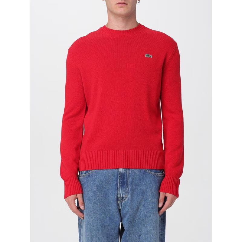 LACOSTE男士毛衣保暖透氣紅色日常秋冬針織簡約 紅色 均碼 |6