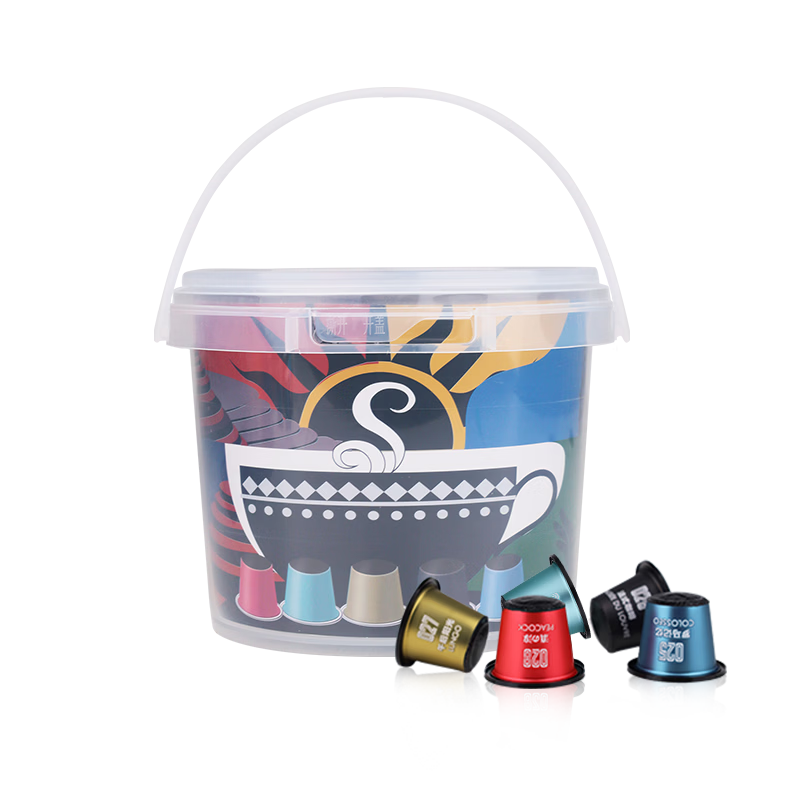 極睿 膠囊咖啡意式濃縮現(xiàn)磨純黑咖啡粉新鮮烘焙多種風(fēng)味5g*50粒分享裝 5種口味混合裝50粒/桶