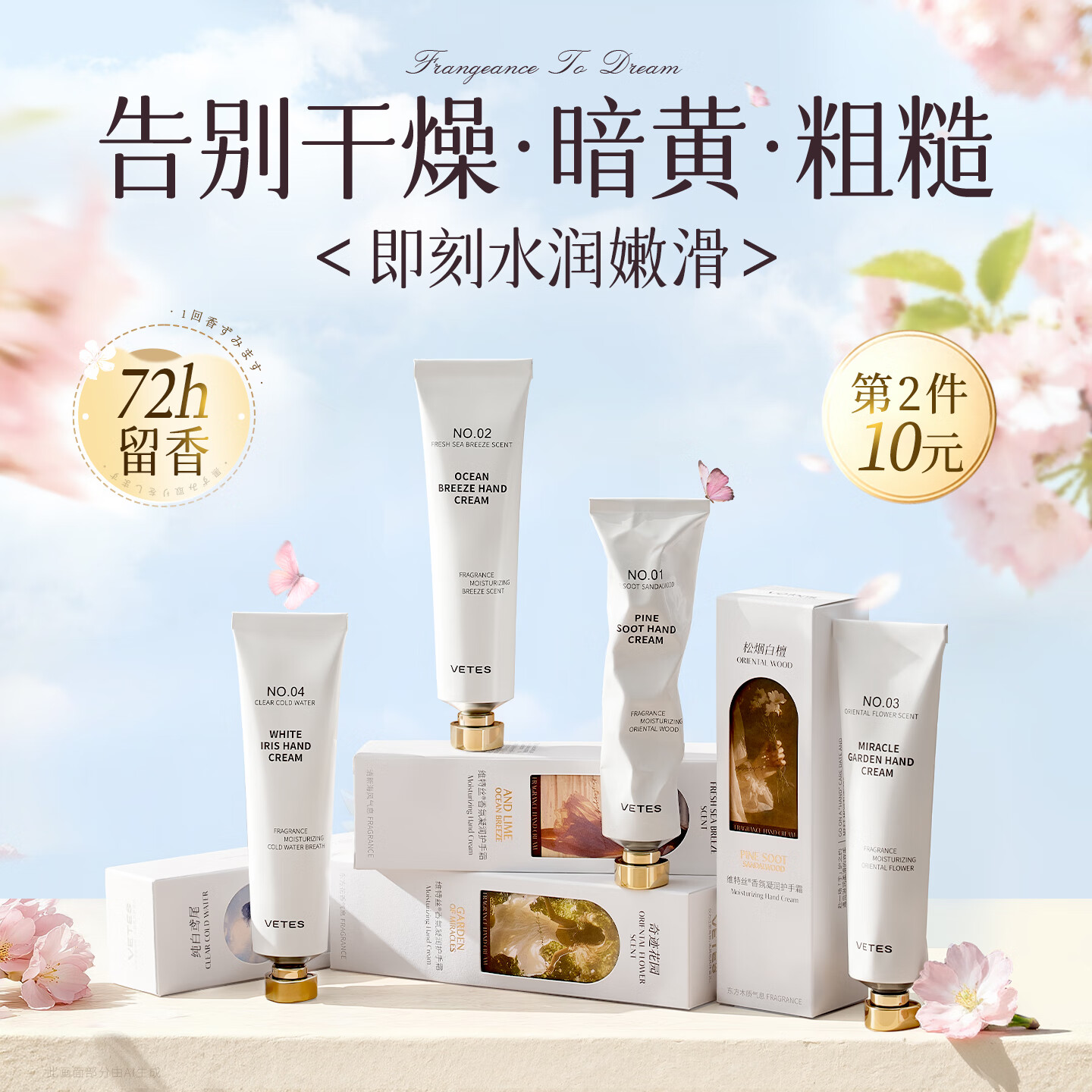 维特丝护手霜补水保湿改善干燥男女士手滋润防干裂粗糙秋冬持久留香礼盒