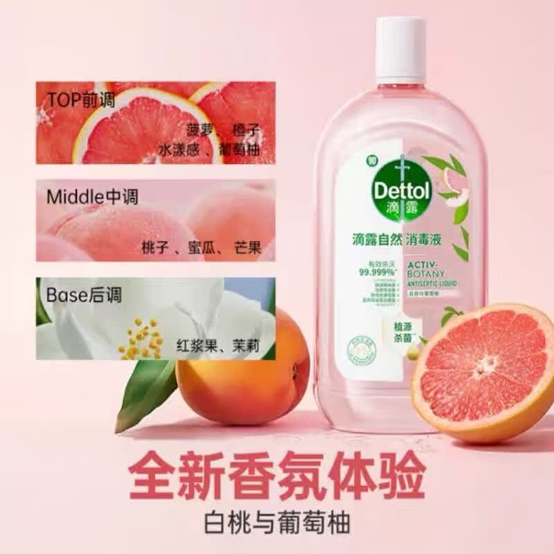 滴露自然消毒液宠物家庭母婴衣物可专用温和植源杀菌香氛持久留香 值源消毒杀菌1L*2瓶