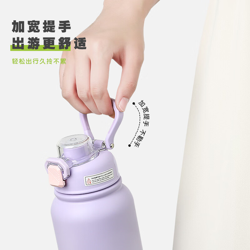 乔纳斯保温杯男士大容量杯子316不锈钢便携带吸管大肚学生运动保冷水壶 磨砂黑保温壶【弹跳吸管+提手】 700ml