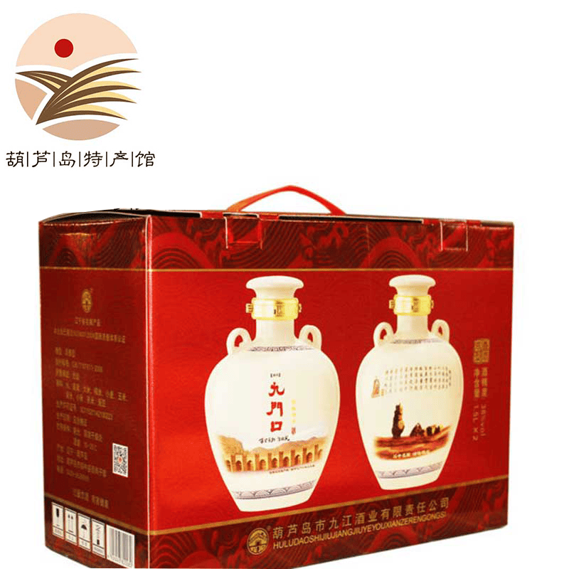 九门口(jiumenkou)白坛酒 38度 净含量 1500ml *2坛  浓香型酒 葫芦岛