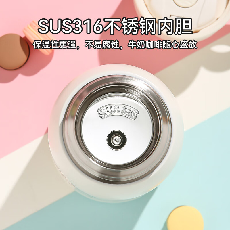 杯具熊(BEDDYBEAR)儿童保温杯小学生3-6岁水杯上学专用大容量吸管杯子送礼物 小拱门杯-幸运独角兽480ml【一杯两盖】