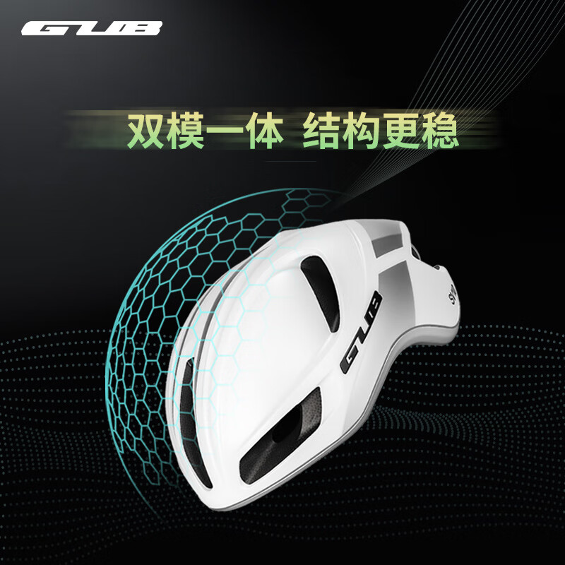GUB SV18气动骑行头盔公路自行车超轻一体成型男女安全帽单车装备 哑白M码(头围54-59cm)