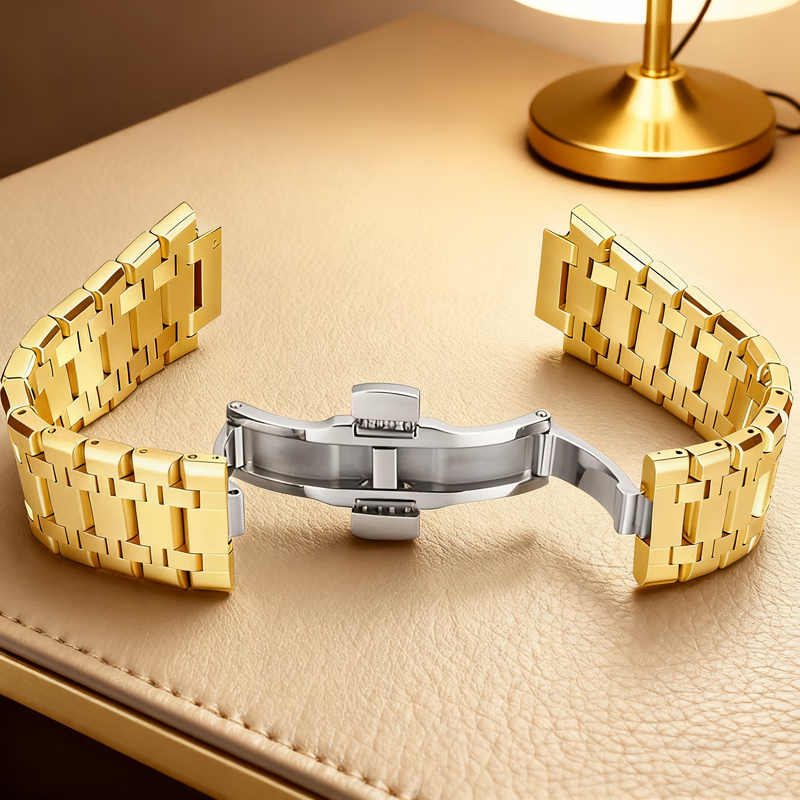 爱沃驰瑞士IW爱沃驰品牌原装原厂精钢凸口表带carnival钢带配件替换送工具 银色/IW专用凸口钢带