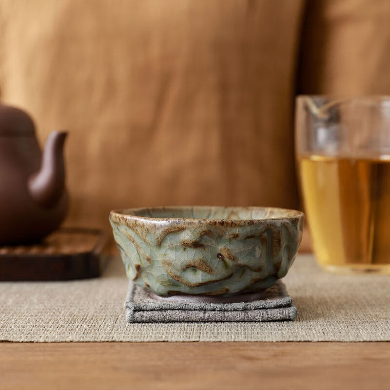 有鱼志野柴烧主人杯茶具茶杯单杯粗陶碗杯 (熊猫)志野柴烧杯(包装) 200mL以下