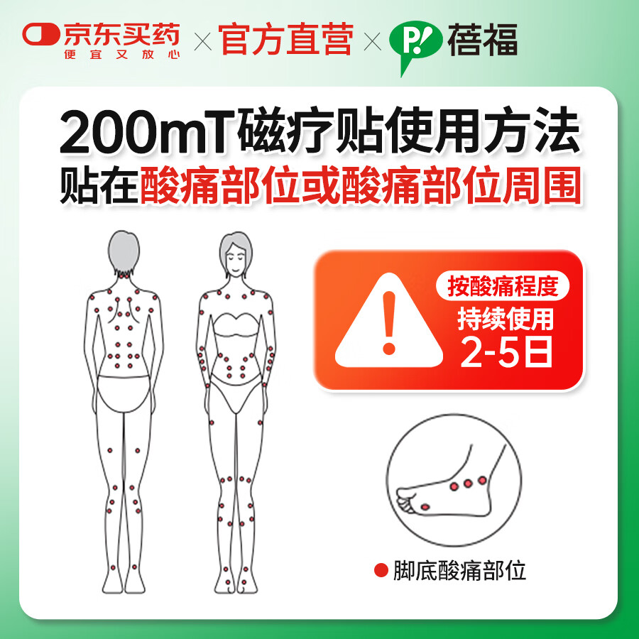 蓓福官方保税直发PIP磁力贴缓解肌肉酸痛贴透气小巧防水磁贴【130MT】 6粒装【130MT】(体验装)