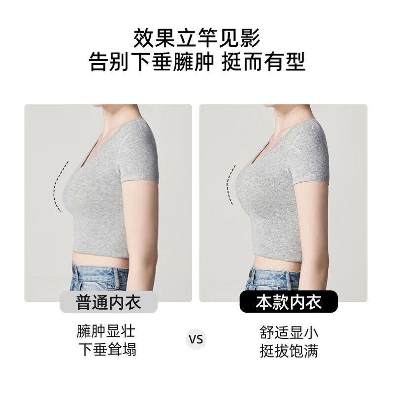 幸棉(LUCKMEEY)文胸无痕提拉内衣聚拢大方领收副乳防下垂大胸显小内衣女 浅肤色 2XL