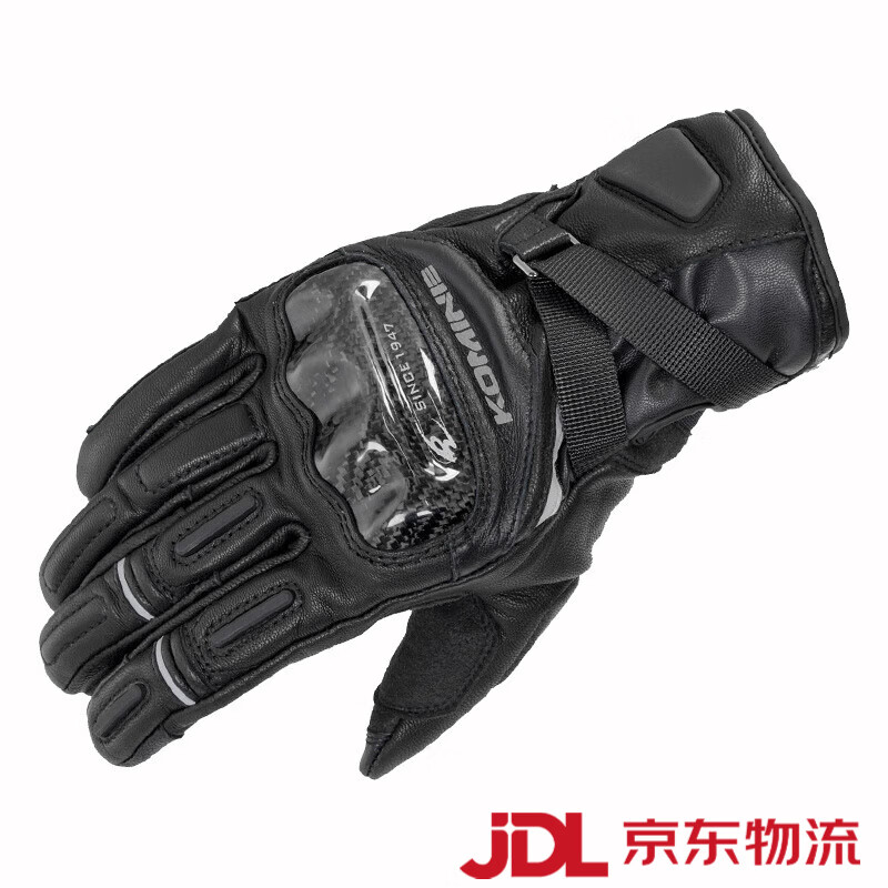 KOMINE SAFETY&INNOVATION秋冬探險級高防護性摩托機車騎行防風羊皮手套男女款 黑色 S