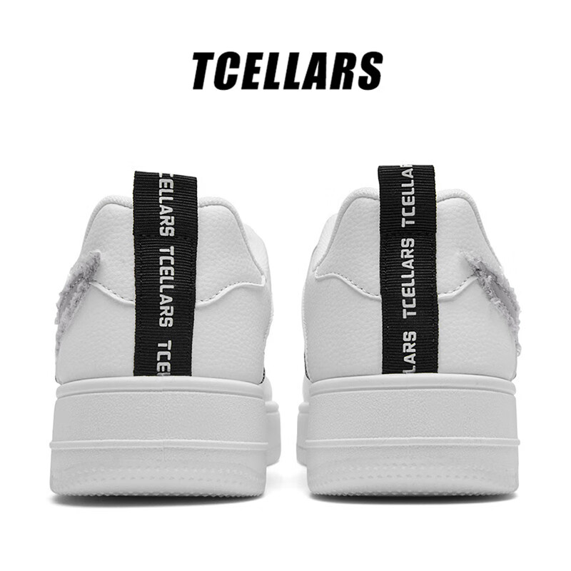 Tcellars板鞋男鞋2026春季新款荧光潮鞋低帮厚底增高运动休闲鞋子男款 影风白 39
