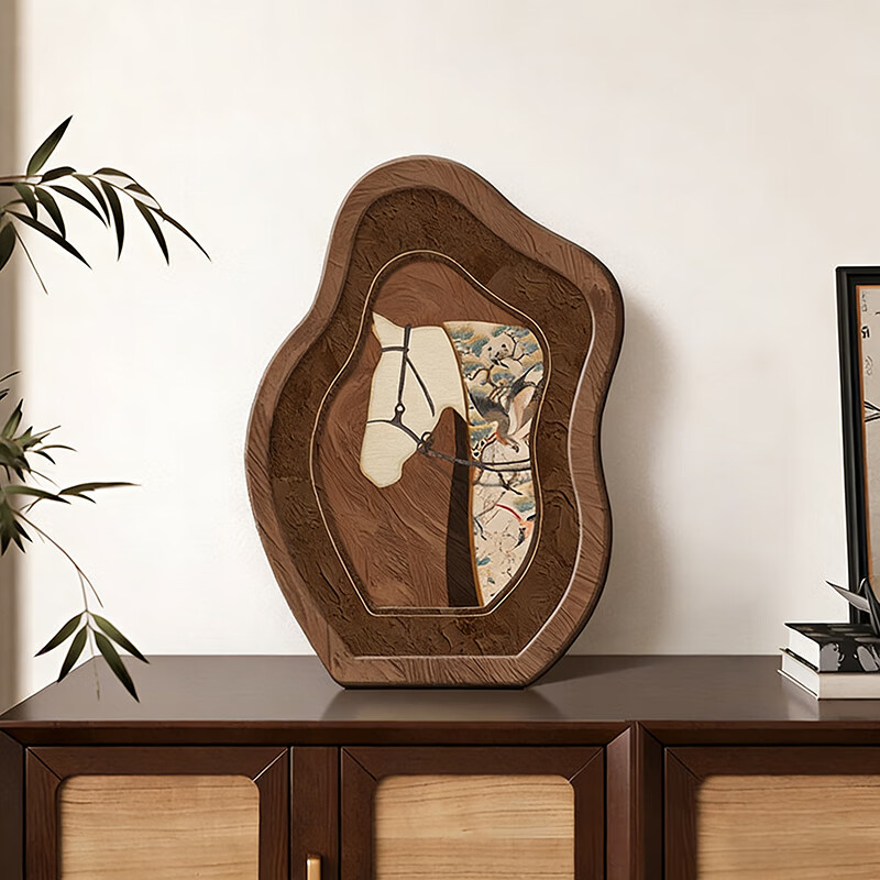 渝鼎福中古风桌面摆件装饰画斗柜玄关床头柜摆台复古艺术小众高级感摆画 马到成功装饰画 15*20cm