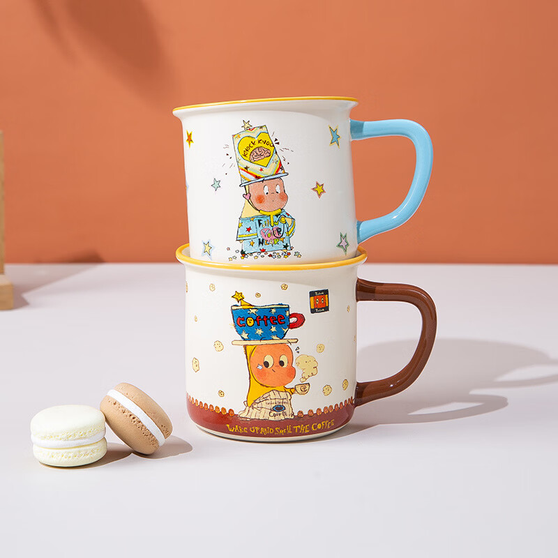 胖东来同款搪瓷杯咖啡星星人2025新款可爱卡通马克高颜值早餐咖啡 咖啡星星人搪瓷杯 430mL
