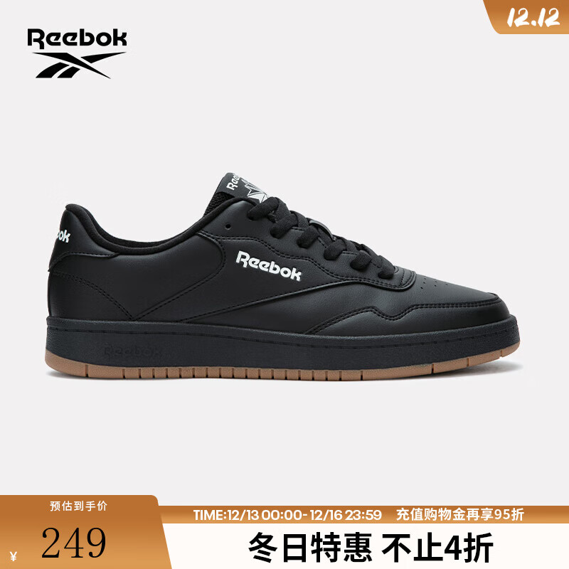 锐步锐步官方24新款男女同款COURT 1000运动复古休闲潮流板鞋 24FRC907U2GH0 黑色/中黄色 40 (25.5cm),US：7.5