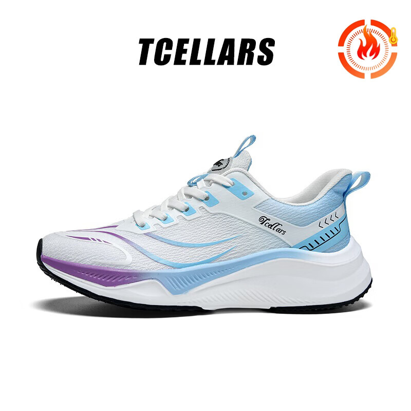 Tcellars超音速 男鞋运动鞋子男冬季新款入门跑鞋软底轻弹缓震碳板跑步鞋 活力蓝【加绒】 39 京东折扣/优惠券
