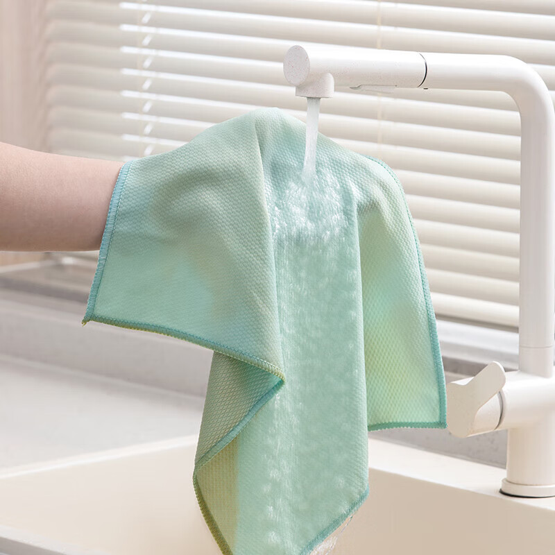 茶花鱼鳞抹布家用擦玻璃不掉毛吸水魔力清洁布厨房浴室擦桌专用 【3片装-40*30cm】鱼鳞抹布 无规格