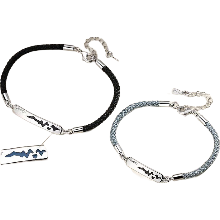 心動(dòng)感溫變色情侶手鏈男女ins小眾設(shè)計(jì)簡(jiǎn)約異地戀學(xué)生編織手繩 心動(dòng)感溫變色手鏈-女款銀