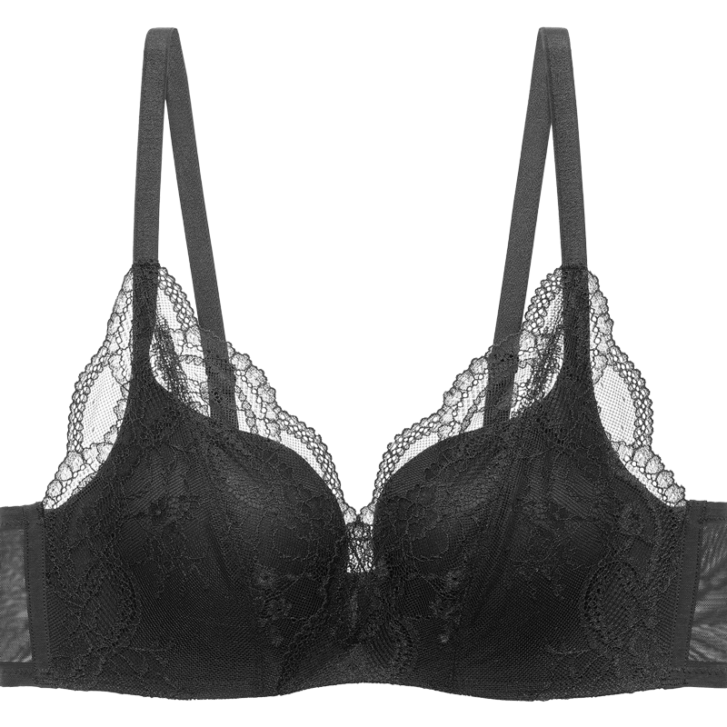 安莉芳2026年重磅新品翩然曼舞舒适女上薄下厚杯无钢圈聚拢文胸节日礼物 花园夜色 BLK 文胸 85B