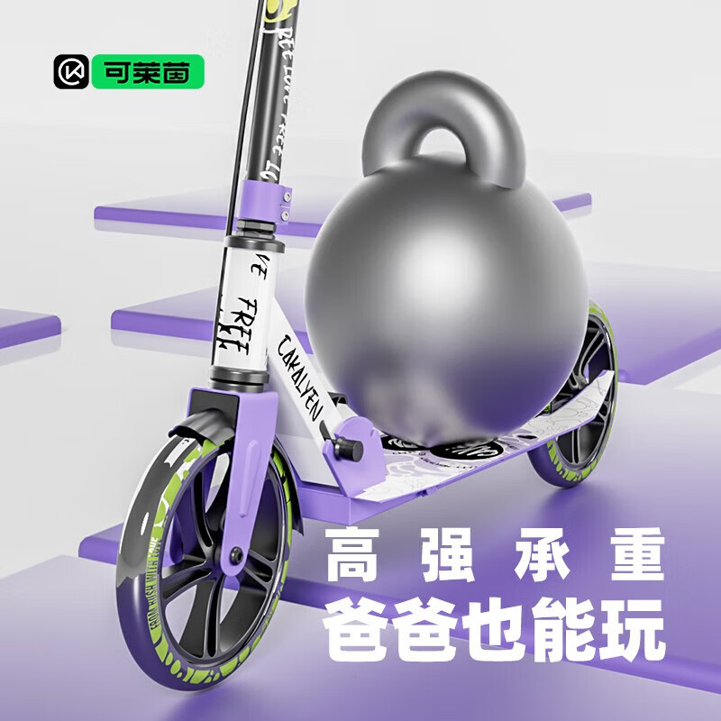 Cakalyen可莱茵两轮滑板车青少年儿童6-12-16岁可折叠踏板滑步车 L1-涂鸦紫色