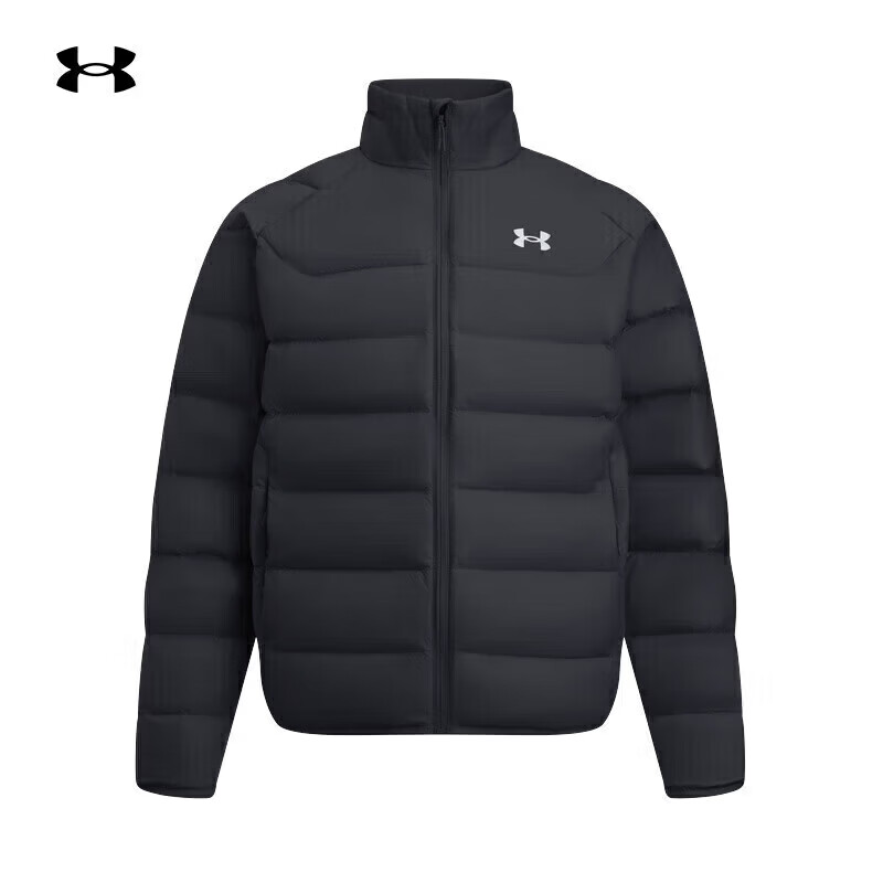 UNDER ARMOUR秋冬Core男子轻质运动休闲短款鸭绒羽绒服6010876 黑色001 L