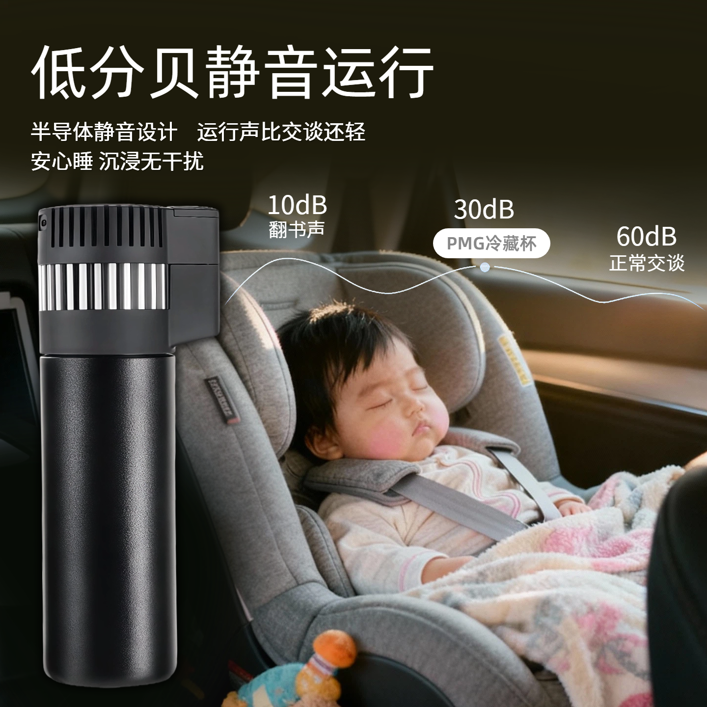 PMG便携式冷藏盒胰岛素冷藏杯专用小冰箱可充电2-8度恒温车载保温箱 黑色 车家两用 双电池20H 1L