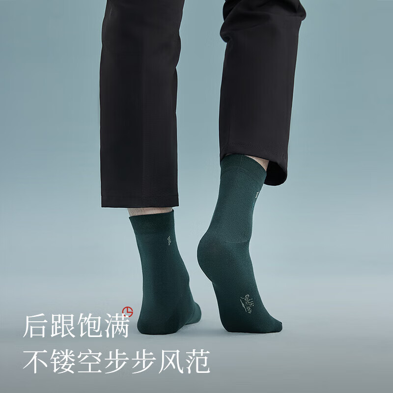 金利来（Goldlion）男士袜子男100%纯棉抗菌防臭中筒袜吸汗透气休闲商务袜5双装七夕 月白*5 5双 均码