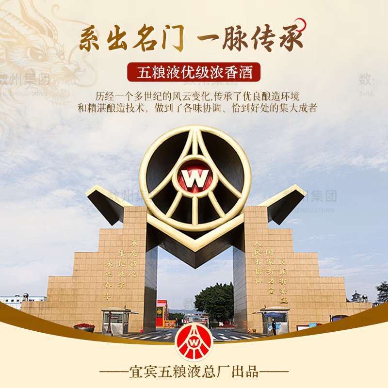 五粮浓香五粮液股份出品臻品陈白酒优级粮食酒礼盒年货季送礼礼物宴请自饮 52度 500mL 2瓶 五粮液浓香型白酒双支礼盒装