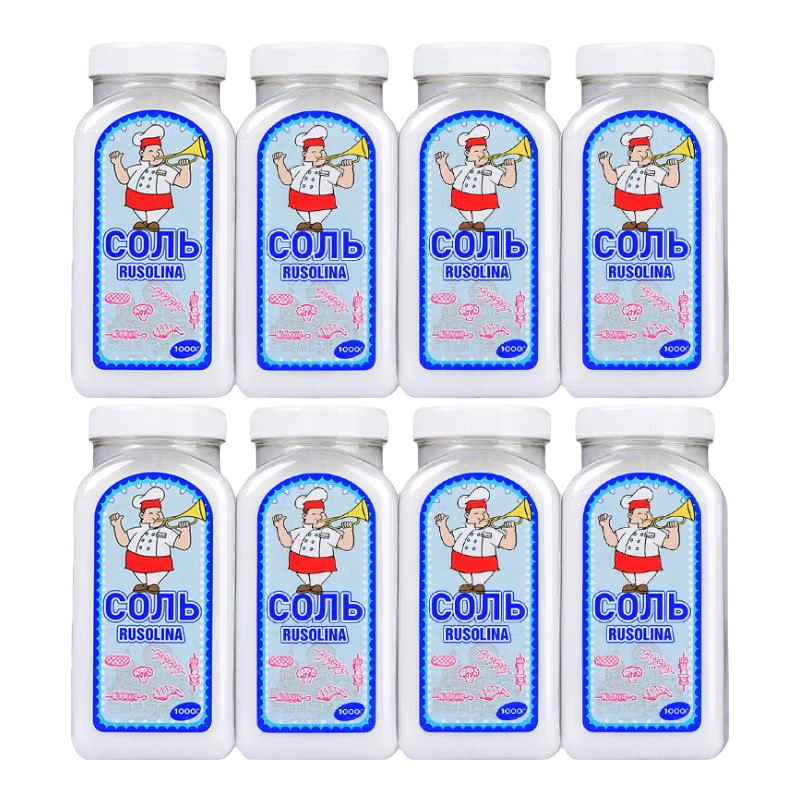 俄罗斯盐国家原装进口食用盐调味品无碘盐制作加工罐头原料零食品 俄罗斯/无/碘/盐1kg*5瓶