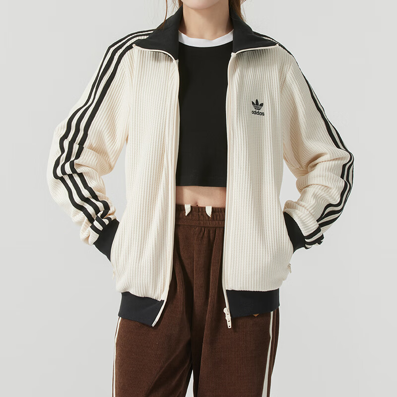 阿迪达斯（adidas）三叶草外套男装女装2025秋季新款情侣运动简约百搭休闲立领夹克 JW0109 XS