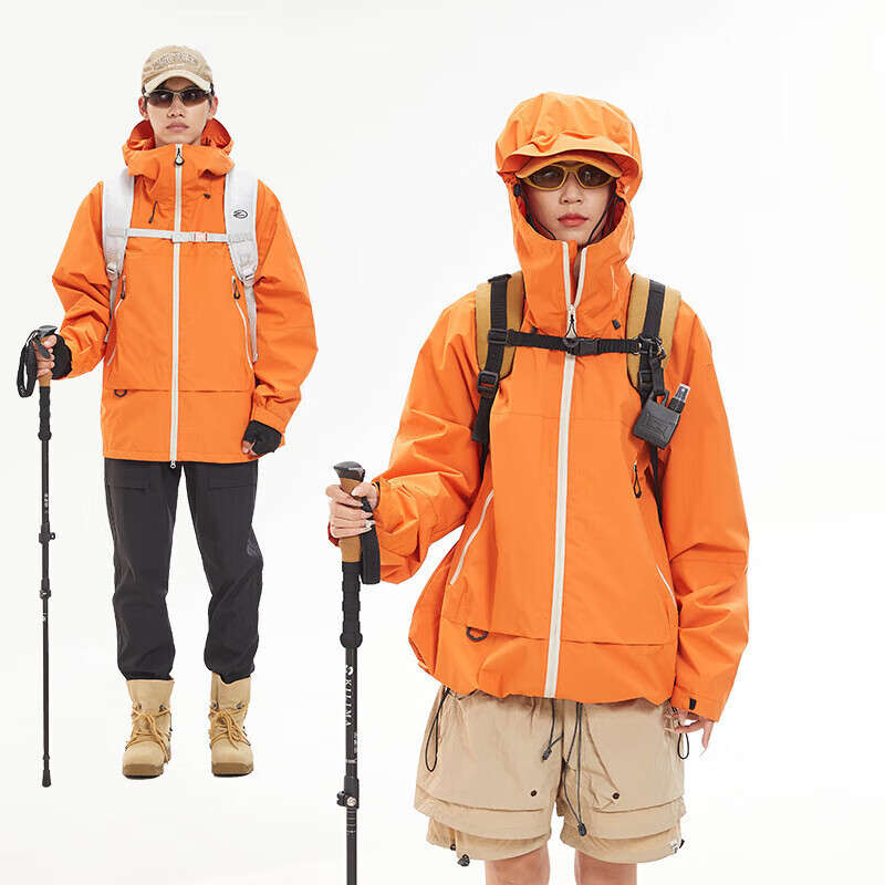 雪峰狼印冲锋衣女户外防风防水登山男春秋骑行旅行衣