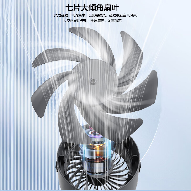 有厘头【空气循环扇】桌面小型风扇USB家用台式小电扇涡轮制冷便携大风力空调扇宿舍厨房办公室挂壁卧室 「充电款-柠檬黄」100档无极风力 触屏感应 台挂两用
