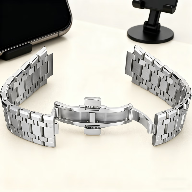 爱沃驰瑞士IW爱沃驰品牌原装原厂精钢凸口表带carnival钢带配件替换送工具 银色/IW专用凸口钢带