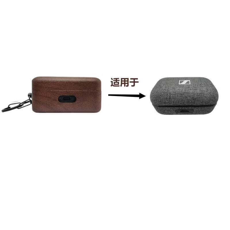 BMAD适用于森海塞尔MOMENTUM真无线三代4代蓝牙耳机保护套实木质收纳盒森海塞尔 CX PLUS TW耳机壳 森海塞尔3代/4代 胡桃木