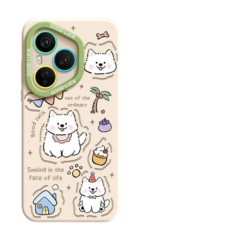 适用荣耀400手机壳新款荣耀 MT708微笑狗狗【石墨黑】硅胶软壳镜头保护 荣耀100Pro