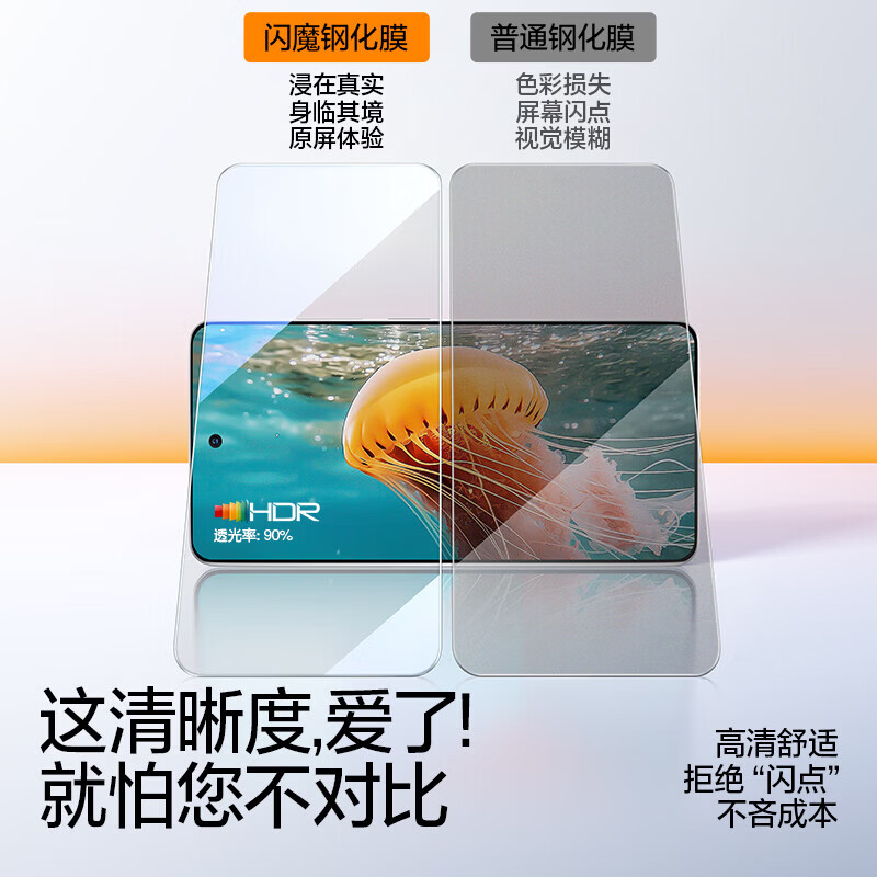 闪魔【工厂直发】 适用OPPO Find X8/x8s真我Neo7钢化膜Realme neo7手 【标准版|高清抗指纹】2片+神器 OPPO Reno7