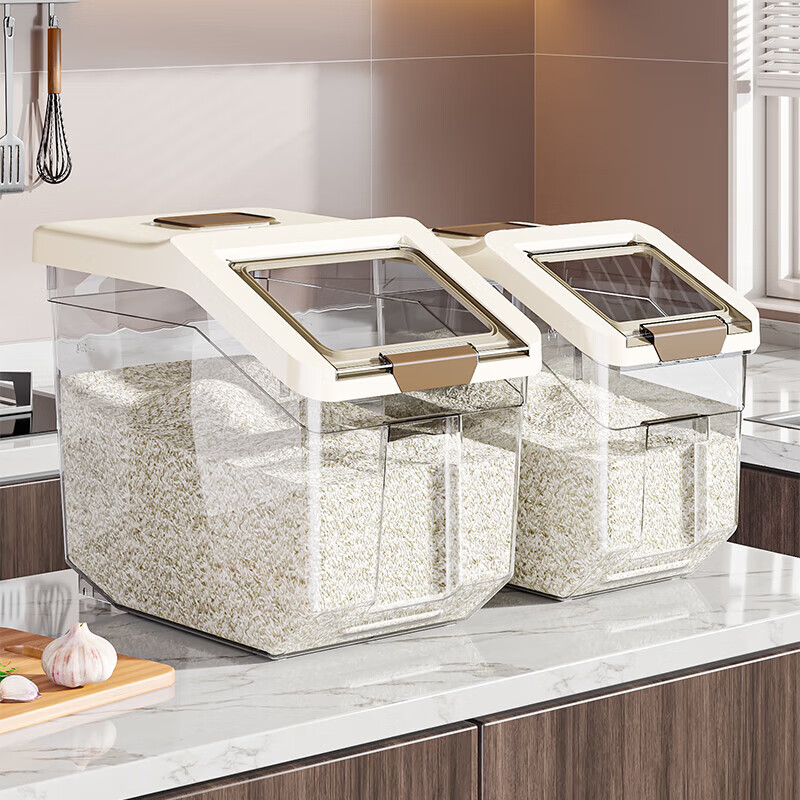 【厂家直发】米桶家用2025新款密封五谷杂粮收纳盒面粉盒储粮桶 滑轮款10斤+量杯1个 1个 京东折扣/优惠券