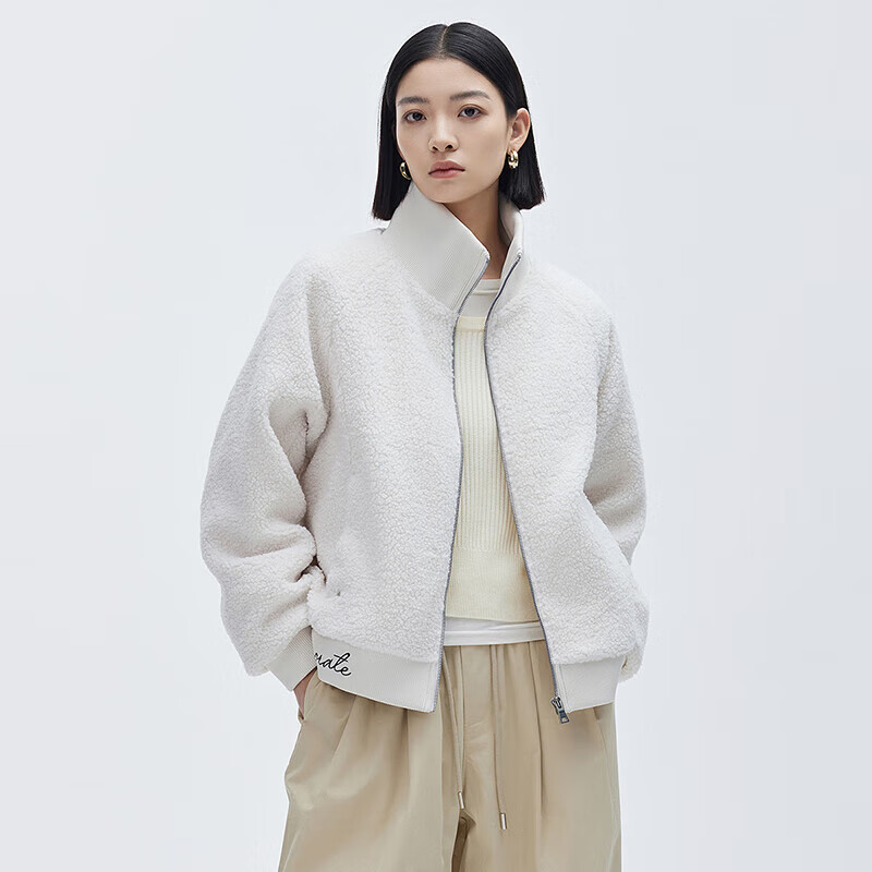 【达人专属】26情侣仿羊羔绒羽绒服冬保暖短款外套潮流休闲风 白色 L (170) 130-150斤