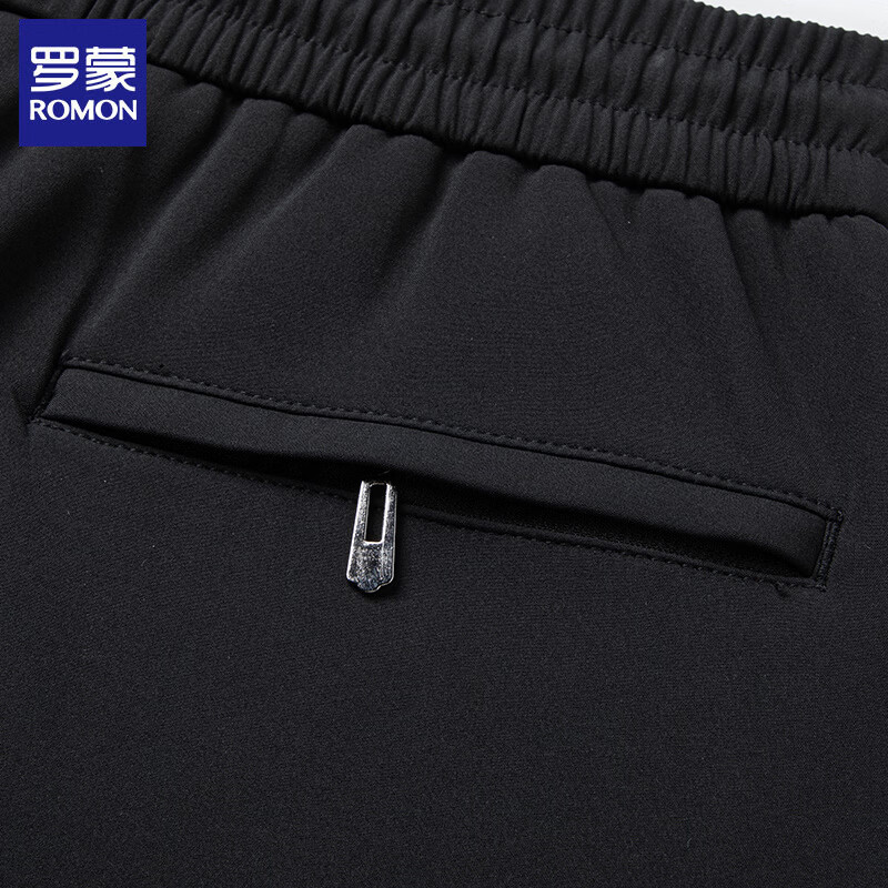 罗蒙（ROMON）男士羽绒裤外穿冬季保暖加厚直筒休闲长裤子防寒保暖鸭绒裤 黑色 XL (建议体重140-160斤)