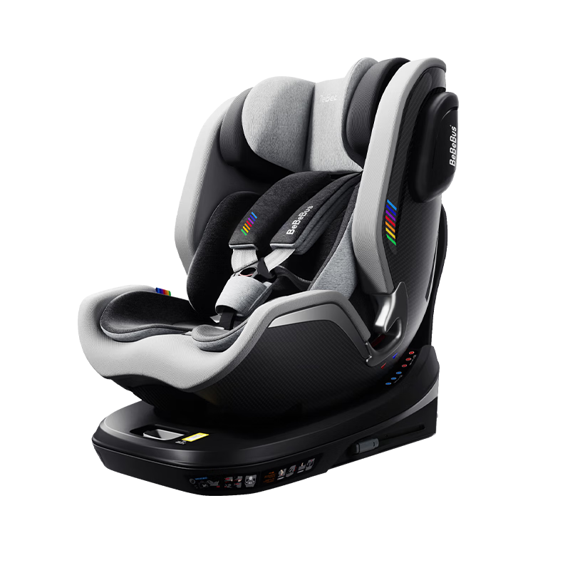 创宙 bebebus儿童安全座椅领航家汽车用0-8岁婴儿宝宝车载360度旋转 千岩灰