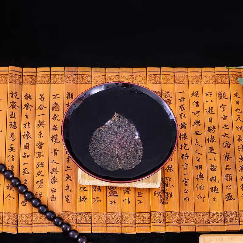 吉州窑陶瓷木叶天目盏5头陶瓷功夫茶具整套茶杯茶壶单杯礼品