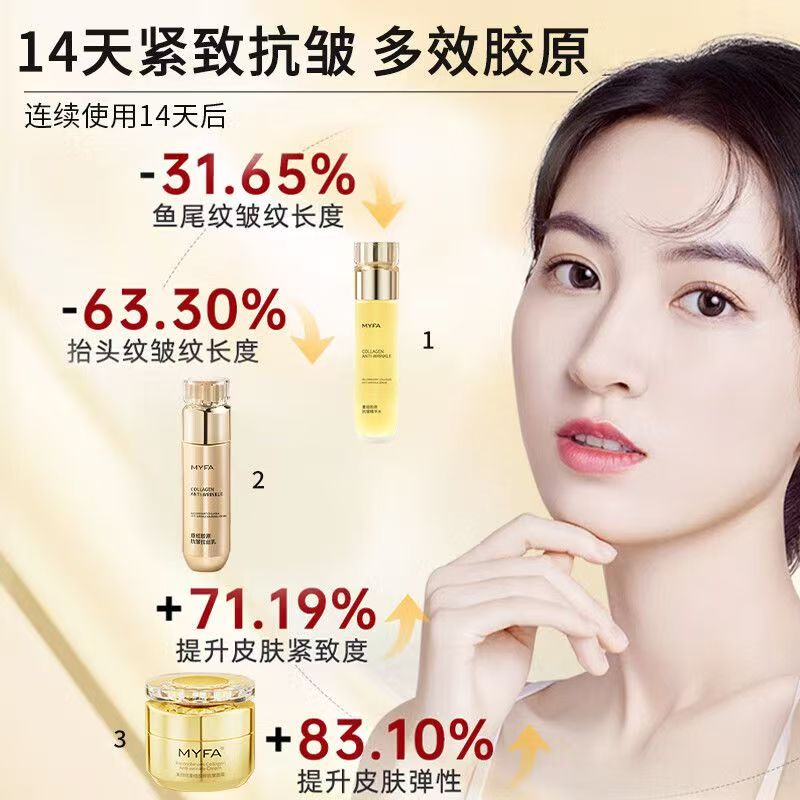 美颜坊抗皱紧致补水保湿精粹液乳液素颜霜淡纹霜山茶花精华油高端护肤品 高端护肤品重组胶原抗皱拉丝乳100g一瓶
