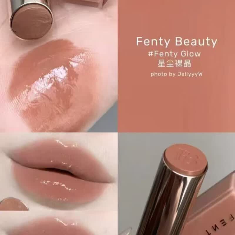蕾哈娜fentybeauty水润唇膏固体唇蜜口红fenty glow星尘裸晶 3#FentyGliow星辰裸晶