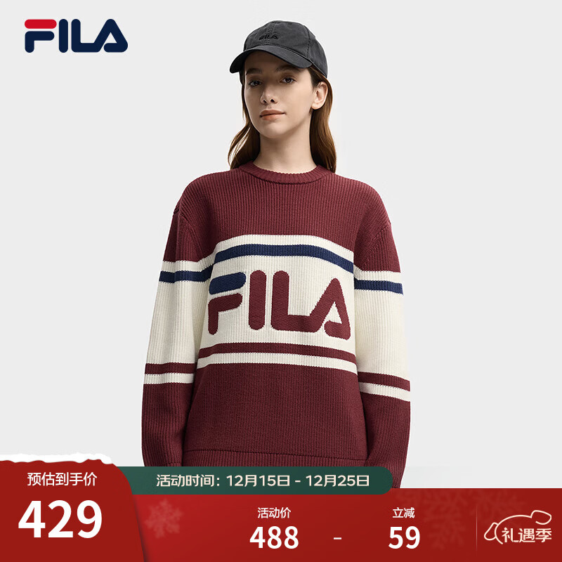 FILA ��ֹٷ����¿��֯��2025���¿�ʱ�����п���ײɫ��ͷë�� ��־ƺ�-WI L 175/96A/L 429Ԫ